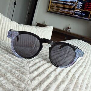 Illesteva Sunglasses, Black and Blue Marble Frame